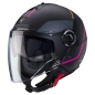 Preview: Caberg Helm Riviera V4 X Geo matt-schwarz/anthrazit-Fuchsia