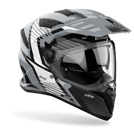 Airoh Helm | Bandit | Spicy | grau/schwarz-weiß