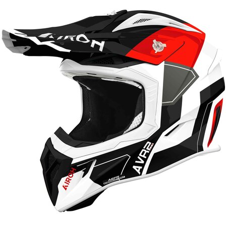 Airoh Helm | Aviator Ace 2 | Shield | schwarz/weiß-rot