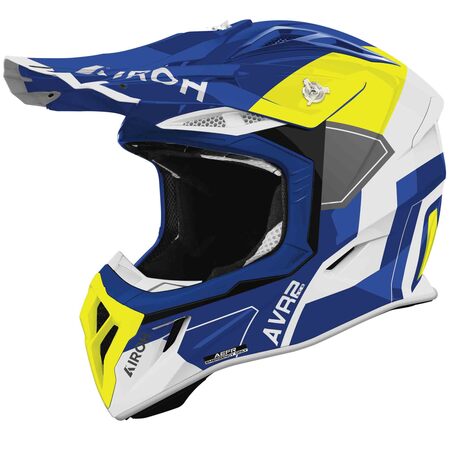 Airoh Helm | Aviator Ace 2 | Shield | blau/weiß-fluo-gelb