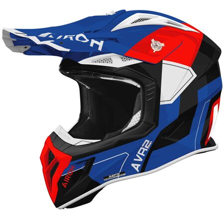 Airoh Helm | Aviator Ace 2 | Shield | blau/schwarz-weiß-rot