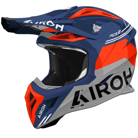 Airoh Helm | Aviator Ace 2 | Fury | grau/blau-fluo-orange