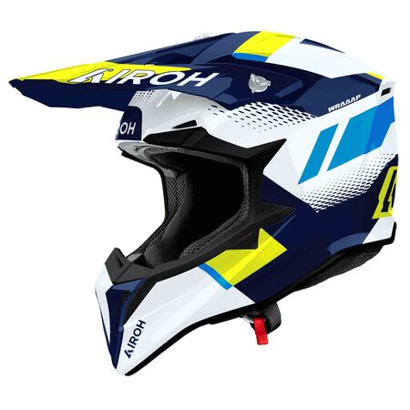 Airoh Helm | Wraaap | Vision | weiß/blau-fluo-gelb