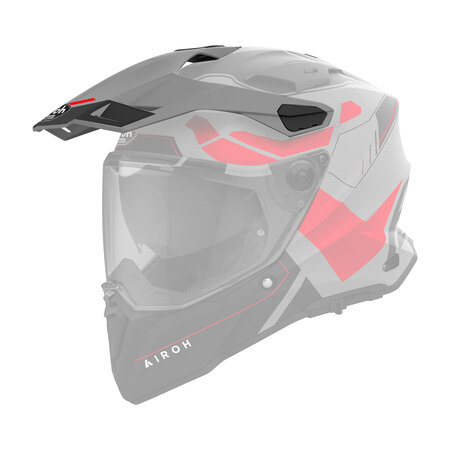 Airoh Schild Commander 2 Reveal matt-grau/schwarz-rot