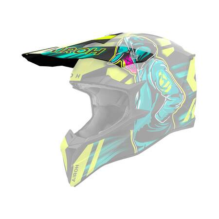 Airoh | Schild | Wraaap | Cyber | matt-schwarz/grün-fluo-gelb