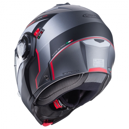 Caberg Helm Duke Evo Move matt-gun metallic/schwarz-rot