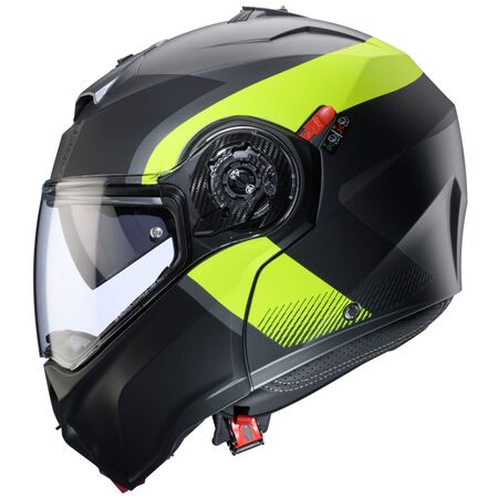 Caberg Helm | Duke Evo | Indy | matt-gun metallic/schwarz-fluo-gelb