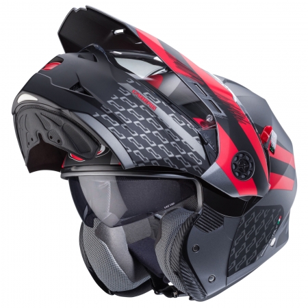 Caberg Helm | Tourmax X | Sarabe | matt-gun metallic/schwarz-rot