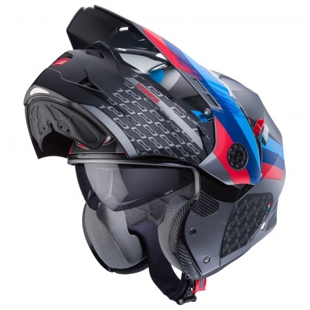 Caberg Helm | Tourmax X | Sarabe | matt-gun metallic/schwarz-blau-rot