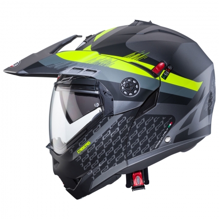 Caberg Helm | Tourmax X | Sarabe | matt-gun metallic/schwarz-fluo-gelb