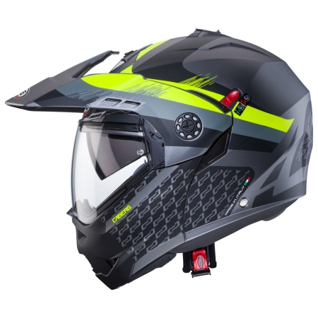 Caberg Helm Tourmax X Sarabe matt-gun metallic/schwarz-fluo-gelb