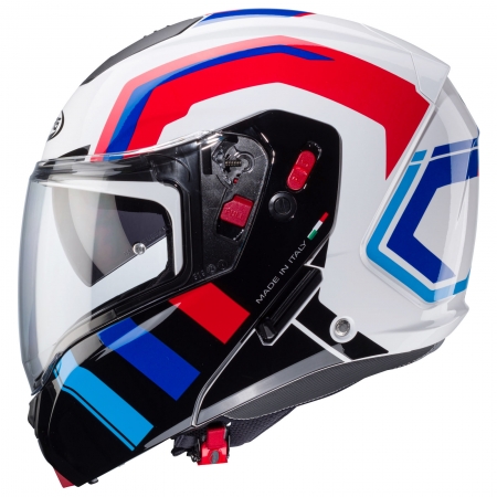 Caberg Helm Horus X Road weiß/schwarz-blau-rot