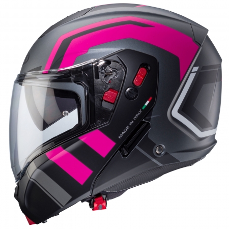 Caberg Helm Horus X Road matt-gun metallic/schwarz-Fuchsia