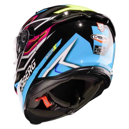 Caberg Helm | Avalon X | Brama | schwarz/hellblau-fluo-gelb-Fuchsia