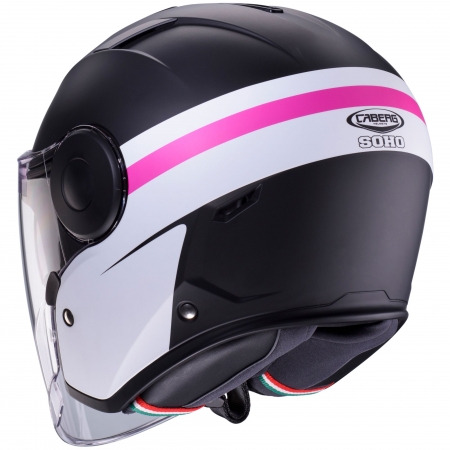 Caberg Helm | Soho | Zephir | matt-schwarz/weiß-Fuchsia