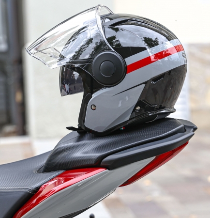 Caberg Helm | Soho | Zephir | schwarz/grau-rot