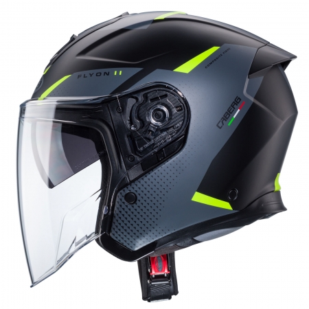 Caberg Helm Flyon II Boss matt-schwarz/grau-fluo-gelb