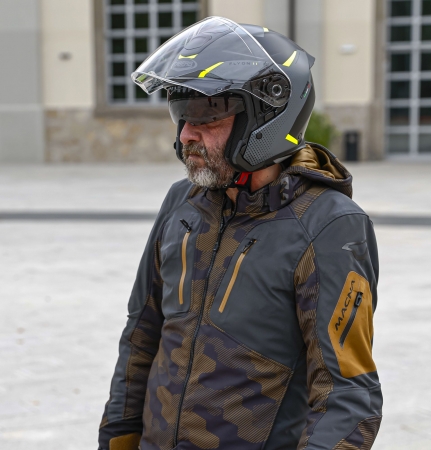 Caberg Helm | Flyon II | Boss | matt-schwarz/grau-fluo-gelb