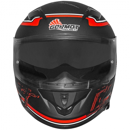 Germot Helm GM 306 matt-schwarz/rot