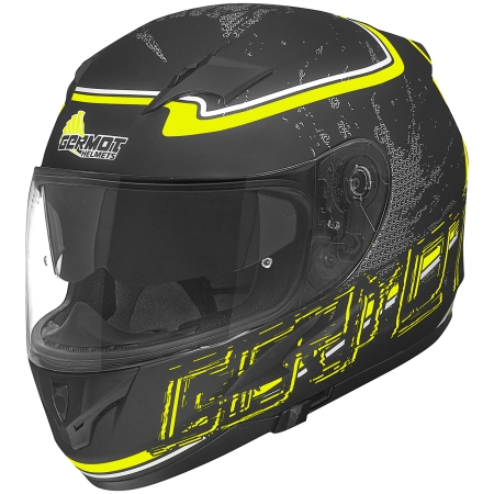 Germot Helm GM 306 matt-schwarz/fluo-gelb