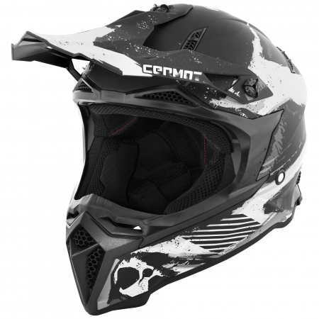 Germot Helm GM 540 matt-schwarz/weiß-grau