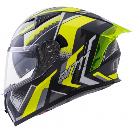 Germot Helm GM 711 matt-schwarz/fluo-gelb