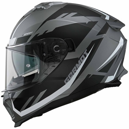 Preview: Germot Helm | GM 811 | matt-schwarz/silber-weiß