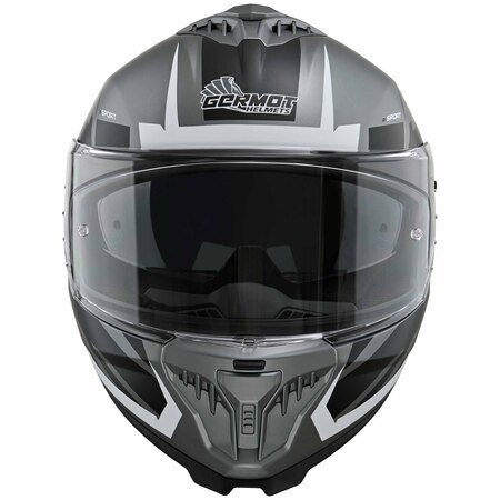 Preview: Germot Helm | GM 811 | matt-schwarz/silber-weiß