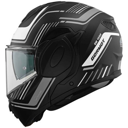 Preview: Germot Helm | GM 1000 | matt-schwarz/grau-weiß