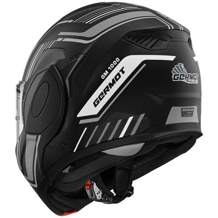 Preview: Germot Helm | GM 1000 | matt-schwarz/grau-weiß