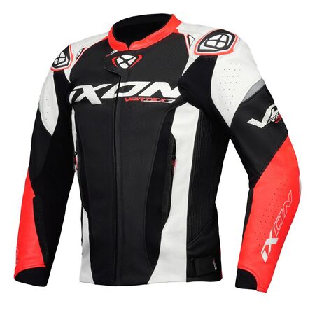 Ixon | Lederjacke | Vortex 3 | Herren | schwarz/weiß/rot