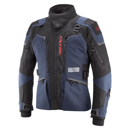 Ixon Textiljacke Odin Herren, navy/schwarz/fluo-rot - Größe S
