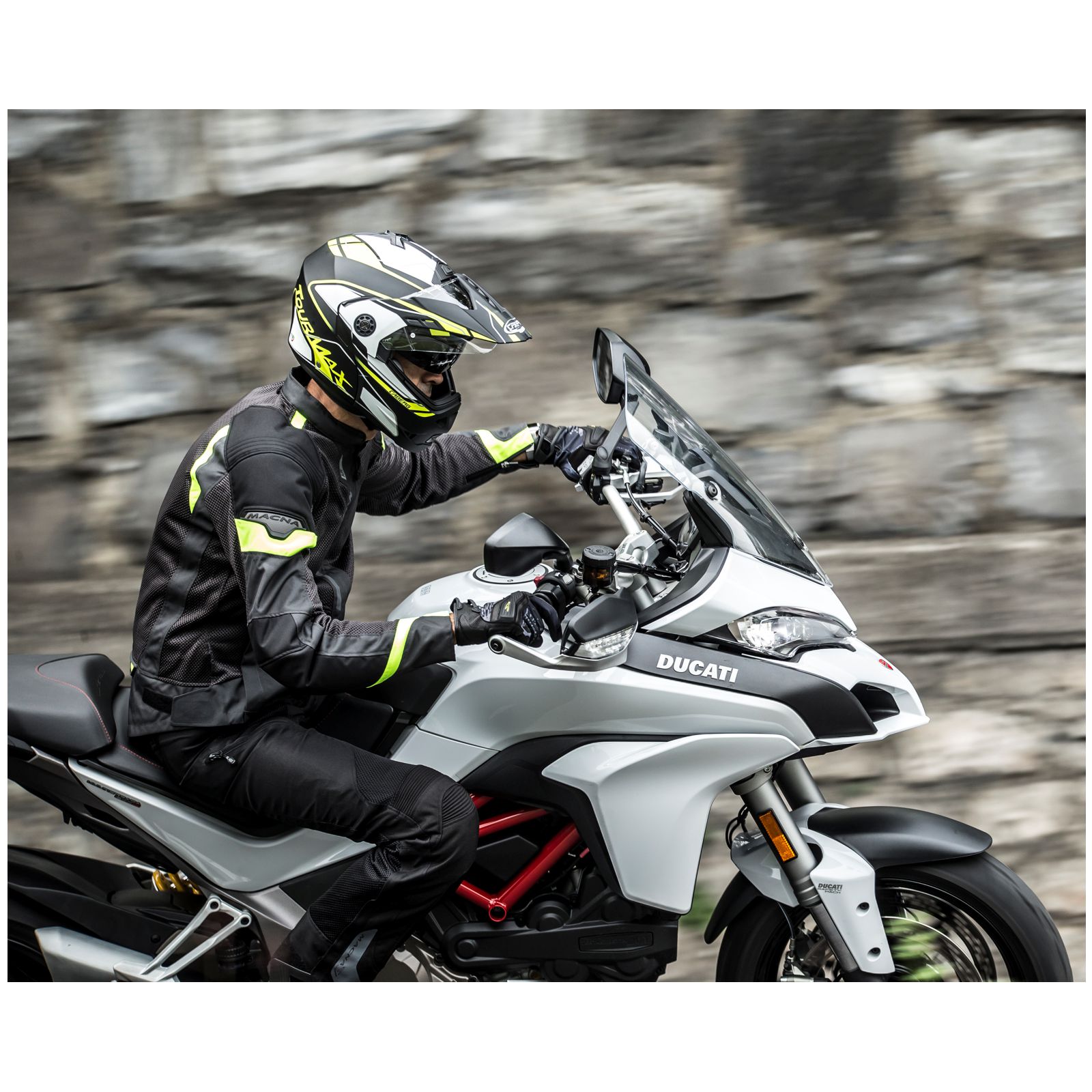 Caberg TOURMAX Marathon Motorrad Klapphelm Thermoplast matt schwarz weiß fluo 