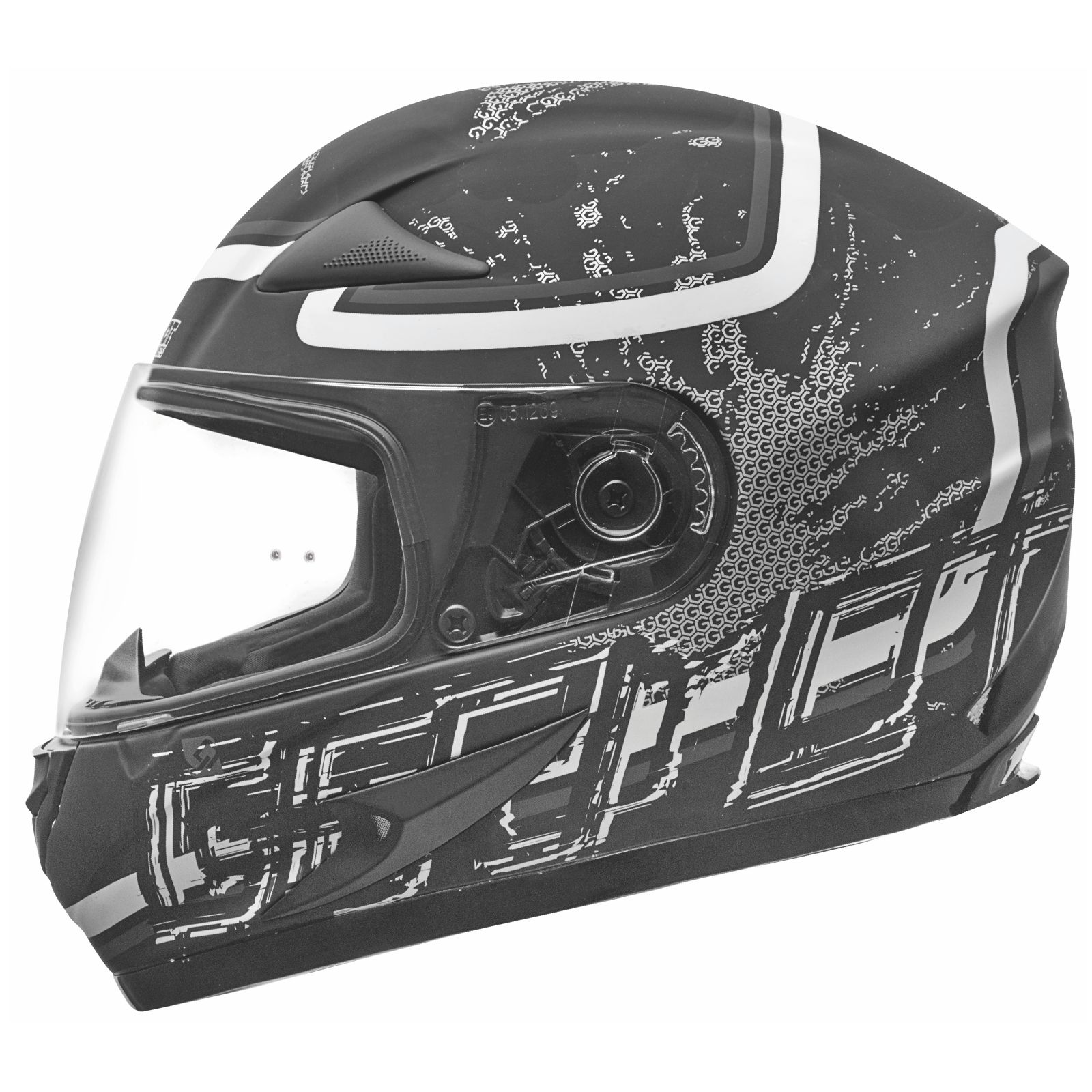 Germot Motorrad Helm GM 720 Integralhelm Übergröße matt Black 
