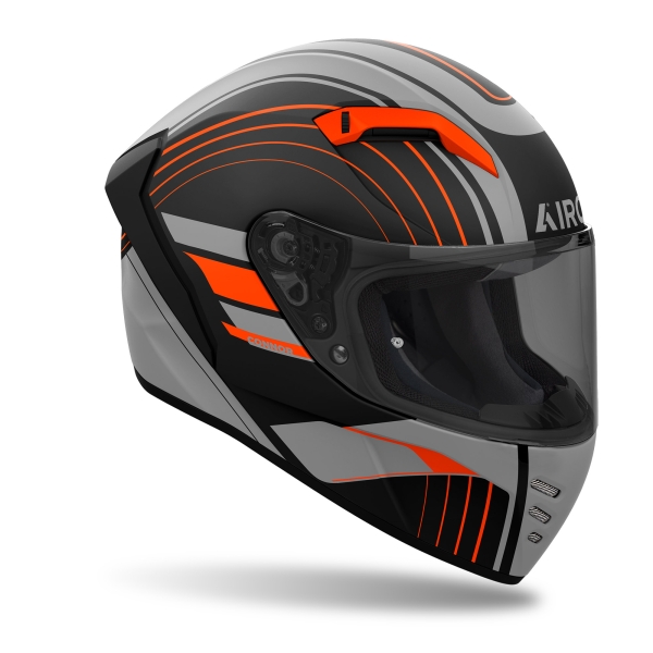Airoh Helm | Connor | Achieve | matt-schwarz/grau-orange