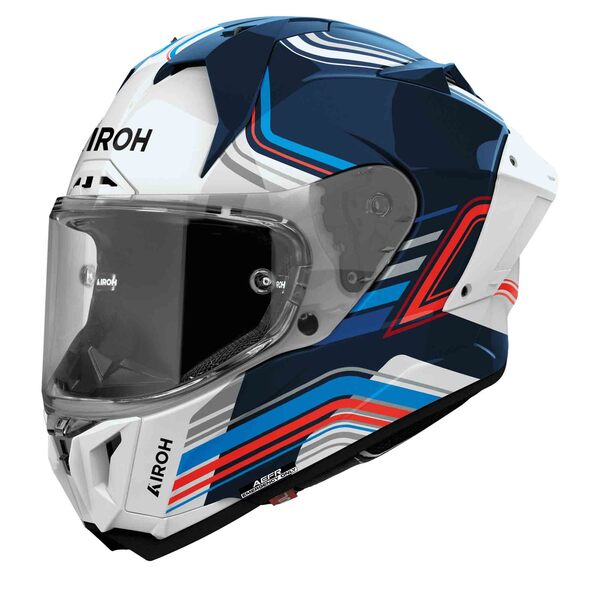 Airoh Helm | GP 800 | Hurricane | weiß/schwarz-blau-rot