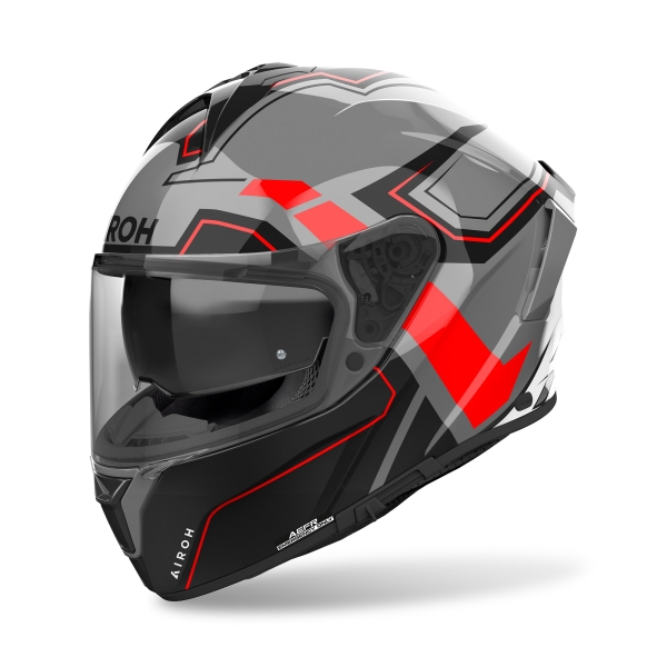 Airoh Helm | Spark 2 | Dart | grau/schwarz-rot