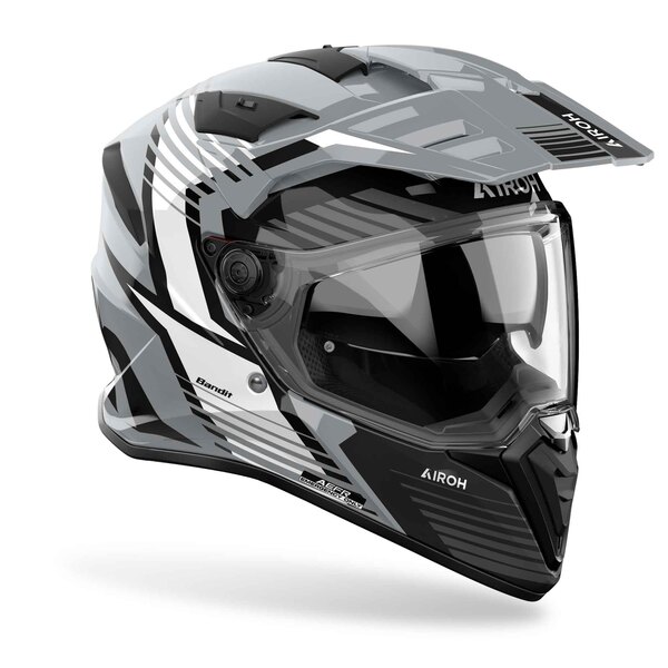 Airoh Helm | Bandit | Spicy | grau/schwarz-weiß
