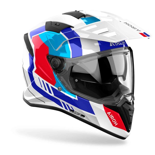 Airoh Helm | Bandit | Horn | weiß/blau-rot