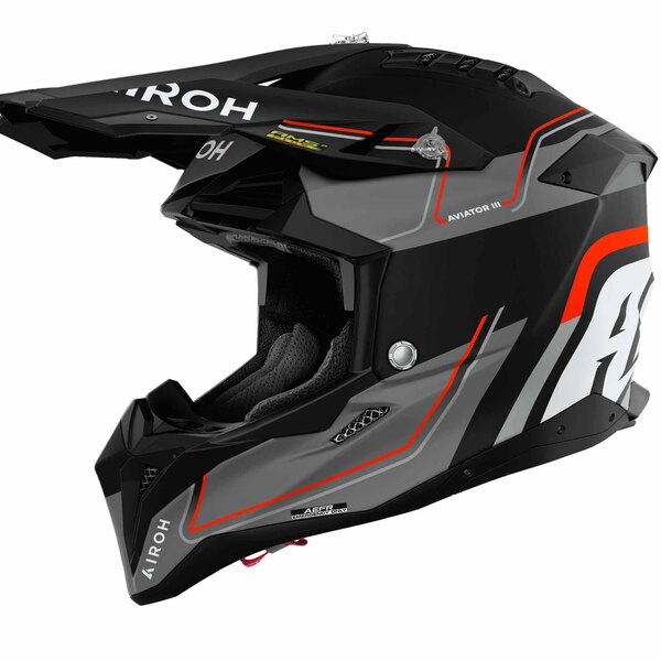 Airoh Helm | Aviator 3 | Leader | matt-schwarz/grau-fluo-orange