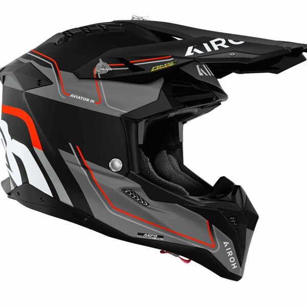 Airoh Helm | Aviator 3 | Leader | matt-schwarz/grau-fluo-orange
