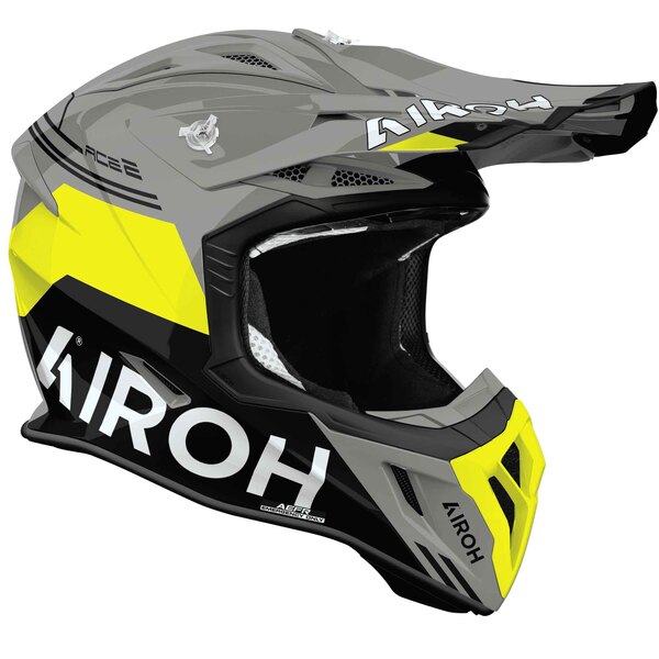 Airoh Helm | Aviator Ace 2 | Fury | grau/schwarz-fluo-gelb