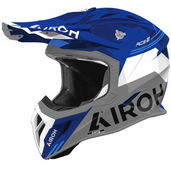 Airoh Helm | Aviator Ace 2 | Fury | grau/blau-weiß