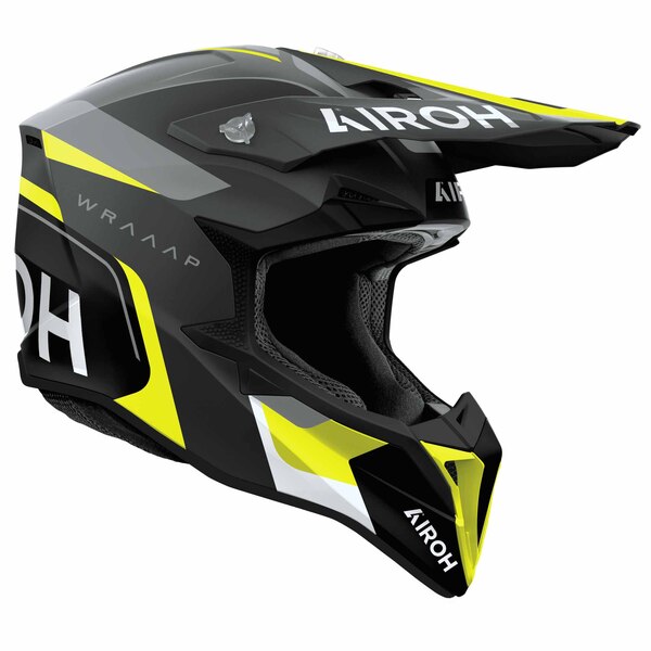 Airoh Helm | Wraaap | Conquer |  matt-schwarz/grau-fluo-gelb