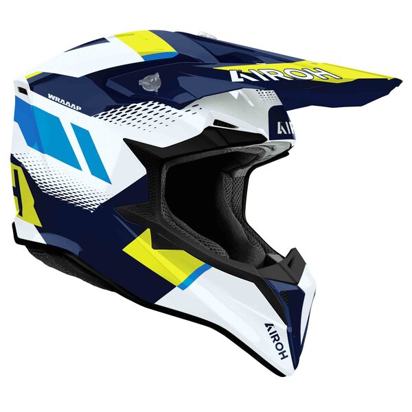Airoh Helm | Wraaap | Vision | weiß/blau-fluo-gelb