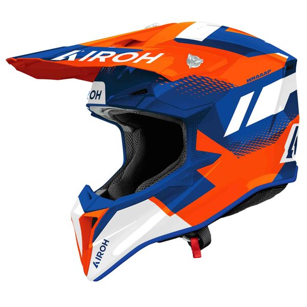 Airoh Helm | Wraaap | Vision | weiß/blau-fluo-orange
