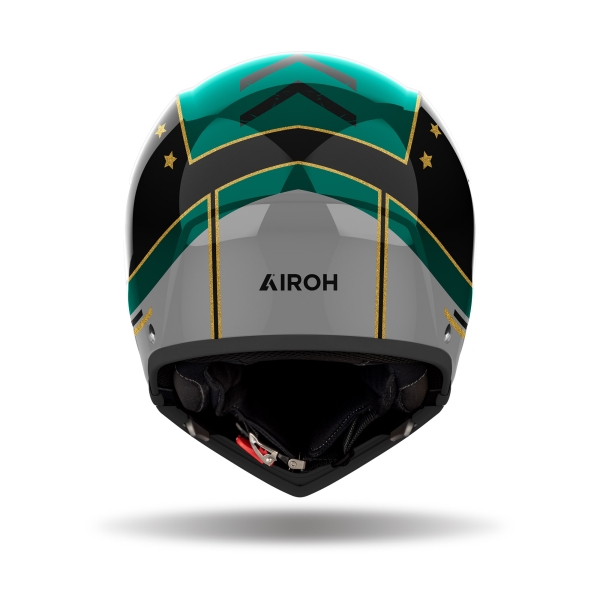 Airoh Helm | J 110 | Command | schwarz/mint-grün-gold