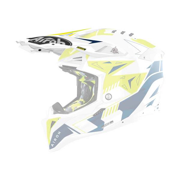 Airoh | Schild | Aviator 3 | Spin | weiß/blau-fluo-gelb