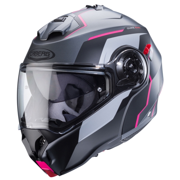 Caberg Helm | Duke Evo | Move | matt-gun metallic/schwarz-Fuchsia