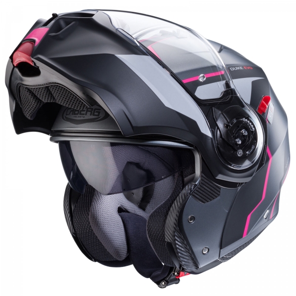 Caberg Helm | Duke Evo | Move | matt-gun metallic/schwarz-Fuchsia